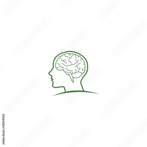human think logo human and brain combination vector logo with