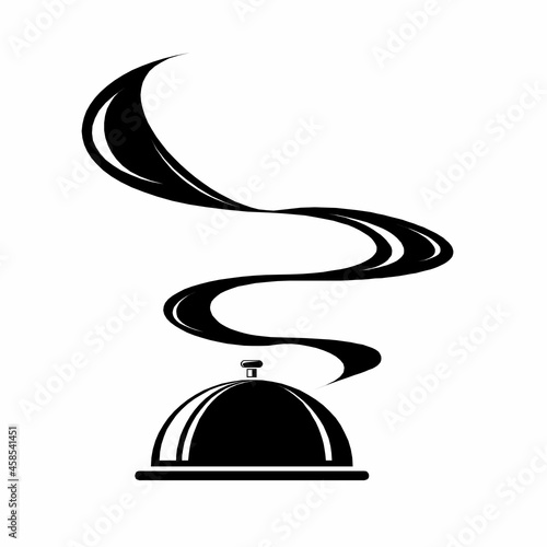 restaurant dinner serve with smoke symbol vector design