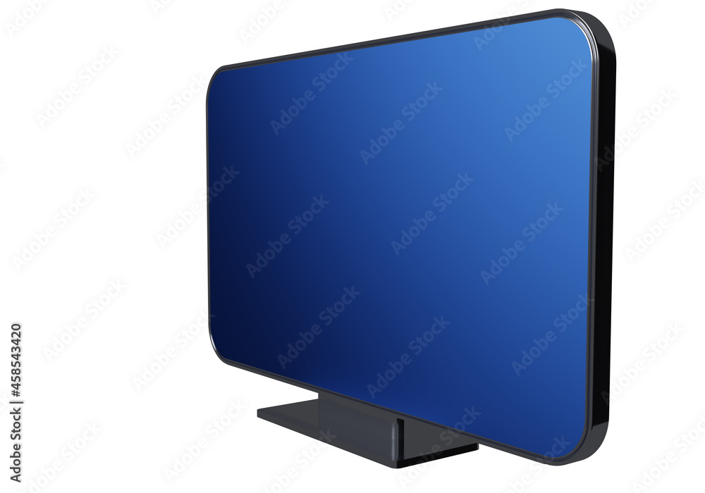 A mock-up of a computer monitor or TV. A monitor with a blank screen. The monitor is isolated on a white background. A computer screen with no information. 3d rendering A mock-up of a computer monitor or TV. A monitor with a blank screen. The monitor is isolated on a white background. A computer screen with no information. 3d rendering