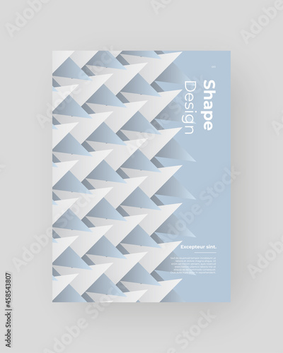 Abstract Placard, Poster, Flyer, Banner Design. Colorful illustration on vertical A4 format. Original geometric shapes composition. Decorative minimal backdrop.