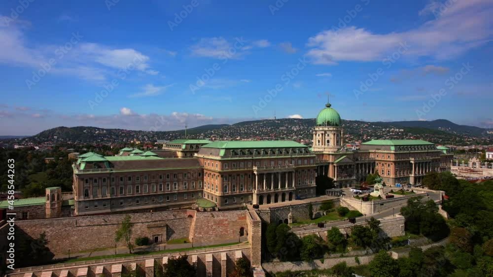 Aerial view of Buda castle in the Budapest Aerial view of Buda castle in the Budapest