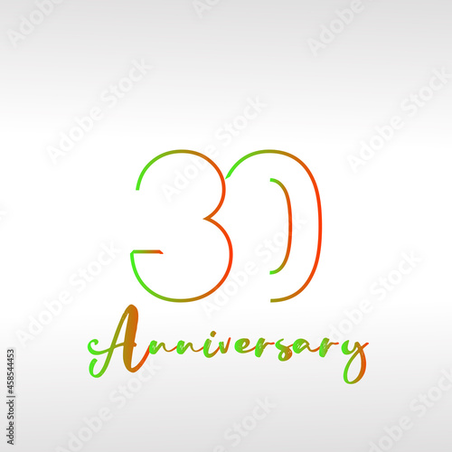 30 Year Anniversary Elegant Vector Template Design Illustration