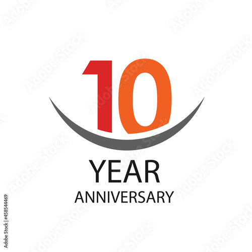 10 Year Anniversary Vector Template Design Illustration