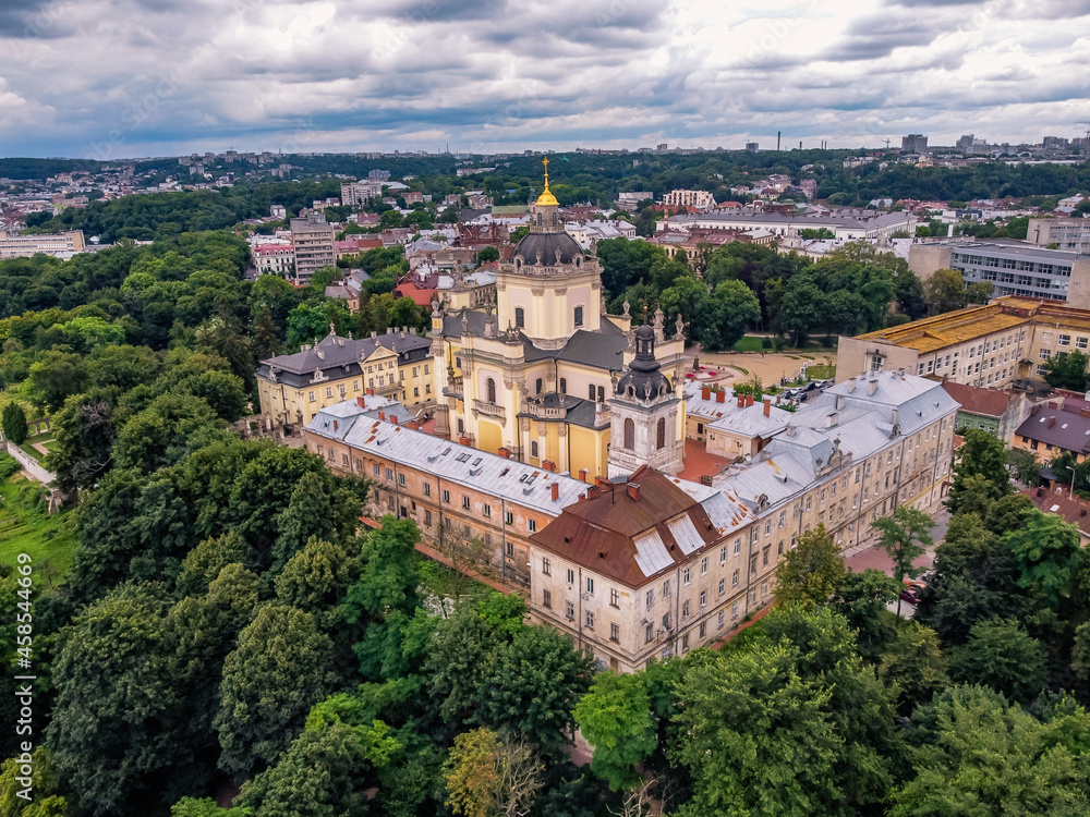Saint Gorge curch Lviv Ukraine panorama
