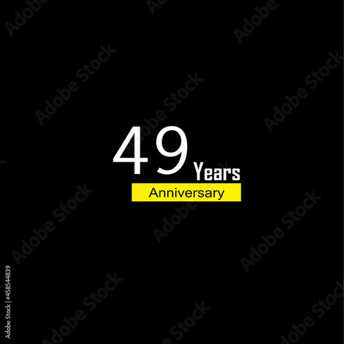 49 th anniversary event party. Vector illustration. numbers template for Celebrating.