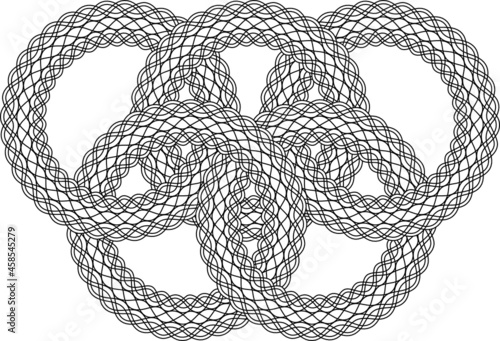 Guilloche pattern for securities protection, background vector