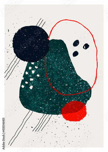 Abstract art vector poster. Vintage abstract geometric print for wall decorat...