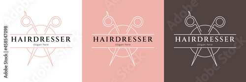 Stylish hairdresser logo