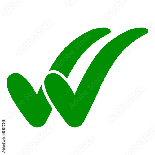 Double check icon, two green checkmarks, double check guarantee