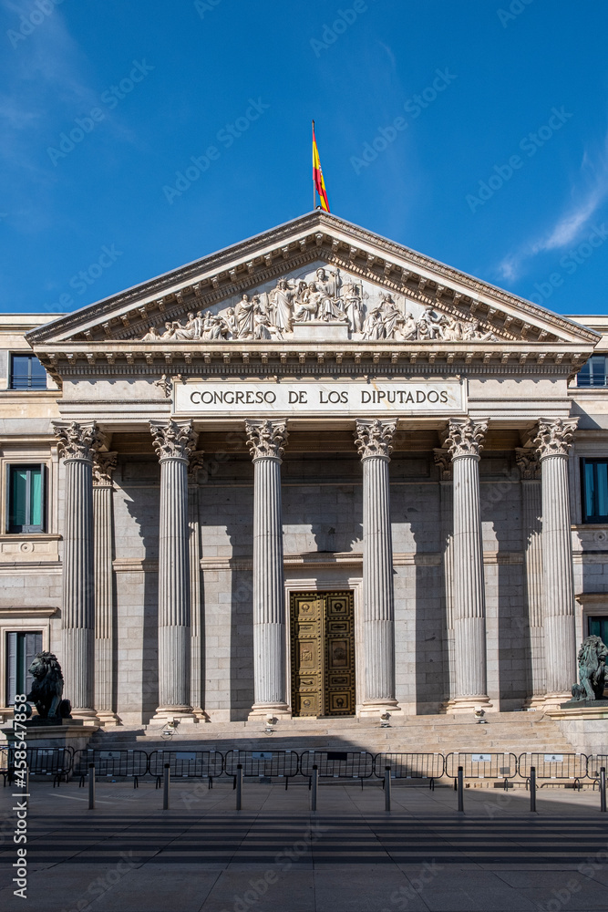 Spanish Parliament building, Palace of the Congress of Deputies, Madrid. Spain.