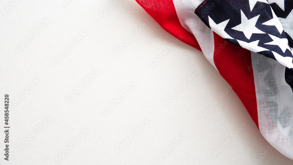 Fototapeta premium Happy Veterans Day concept. American flag isolated on white background.