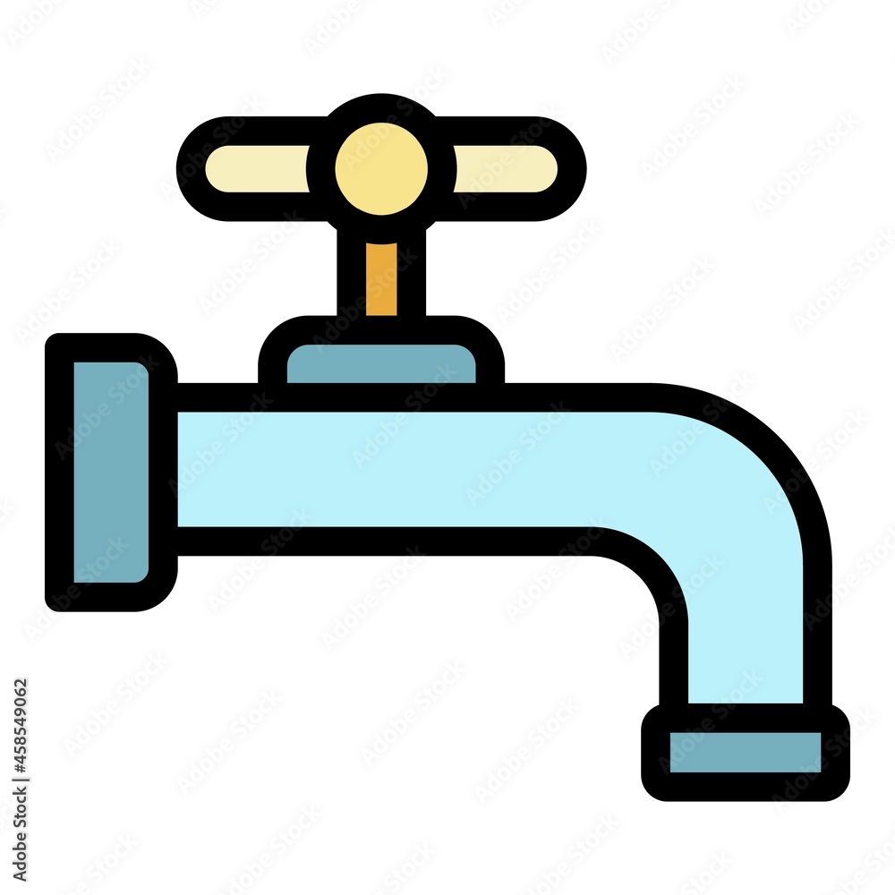 Sanitary faucet icon. Outline sanitary faucet vector icon color flat isolated Sanitary faucet icon. Outline sanitary faucet vector icon color flat isolated