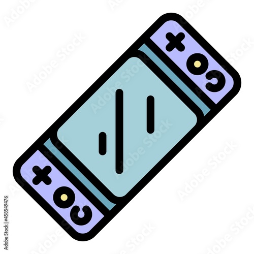 Portable console icon. Outline portable console vector icon color flat isolated