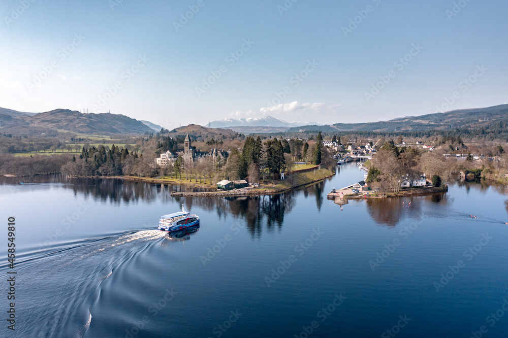 Tour Boat on Loch Ness Returning to Fort Augustus in Scotland