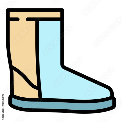 Winter ugg boot icon. Outline winter ugg boot vector icon color flat isolated