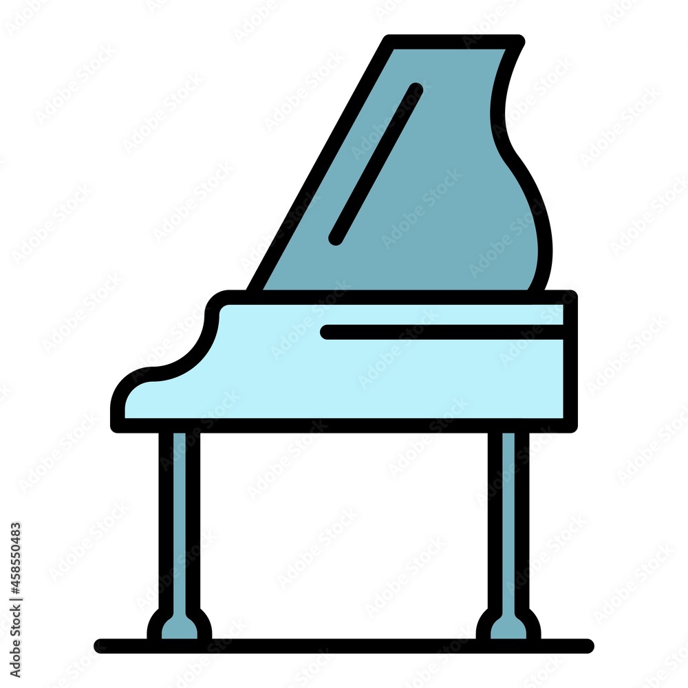 Grand piano icon. Outline grand piano vector icon color flat isolated Grand piano icon. Outline grand piano vector icon color flat isolated