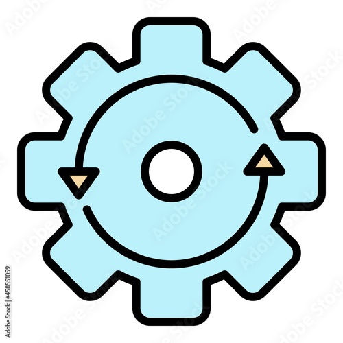 Update system icon. Outline update system vector icon color flat isolated