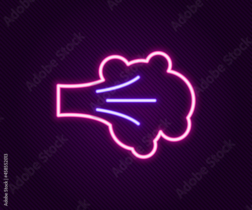 Glowing neon line Paint spray icon isolated on black background. Colorful outline concept. Vector