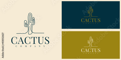 Cactus company logo template design