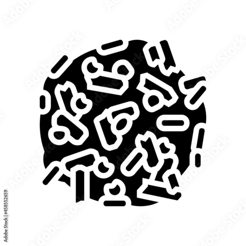 wood pellets glyph icon vector. wood pellets sign. isolated contour symbol black illustration