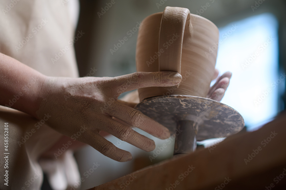 Close up picture of a newly made cup