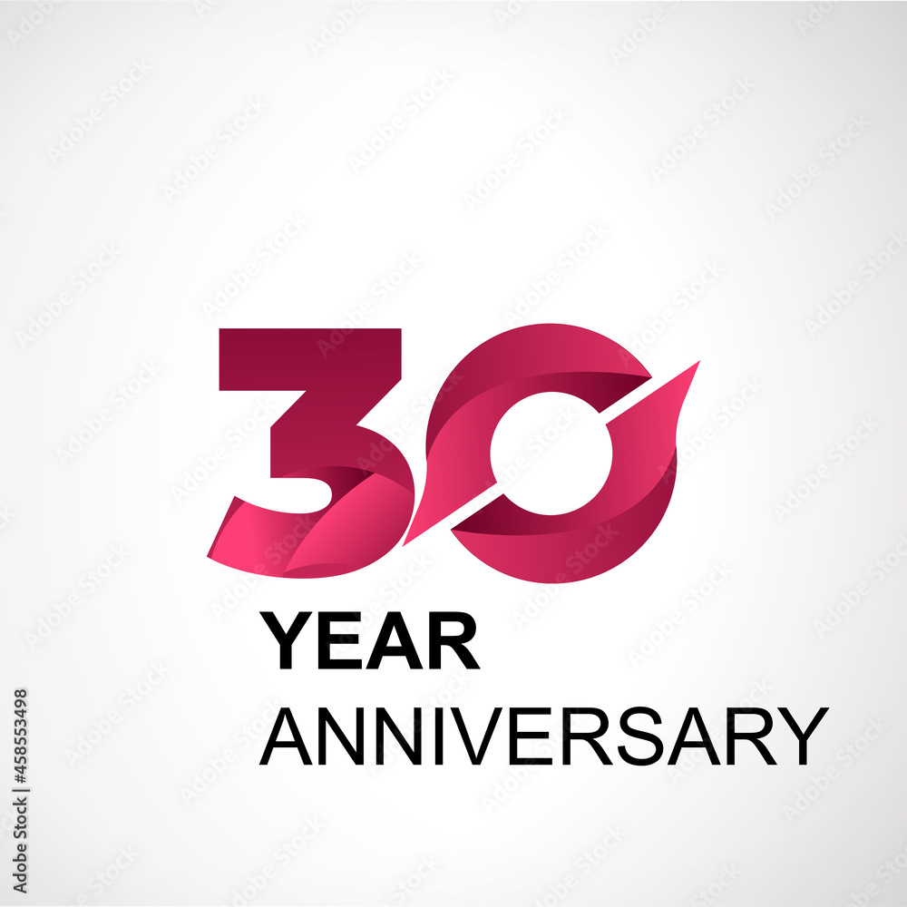 30 Year Anniversary Elegant Vector Template Design Illustration 30 Year Anniversary Elegant Vector Template Design Illustration