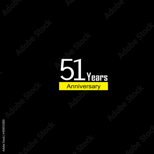 51 th anniversary event party. Vector illustration. numbers template for Celebrating.