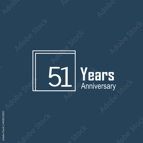 51 th anniversary event party. Vector illustration. numbers template for Celebrating.