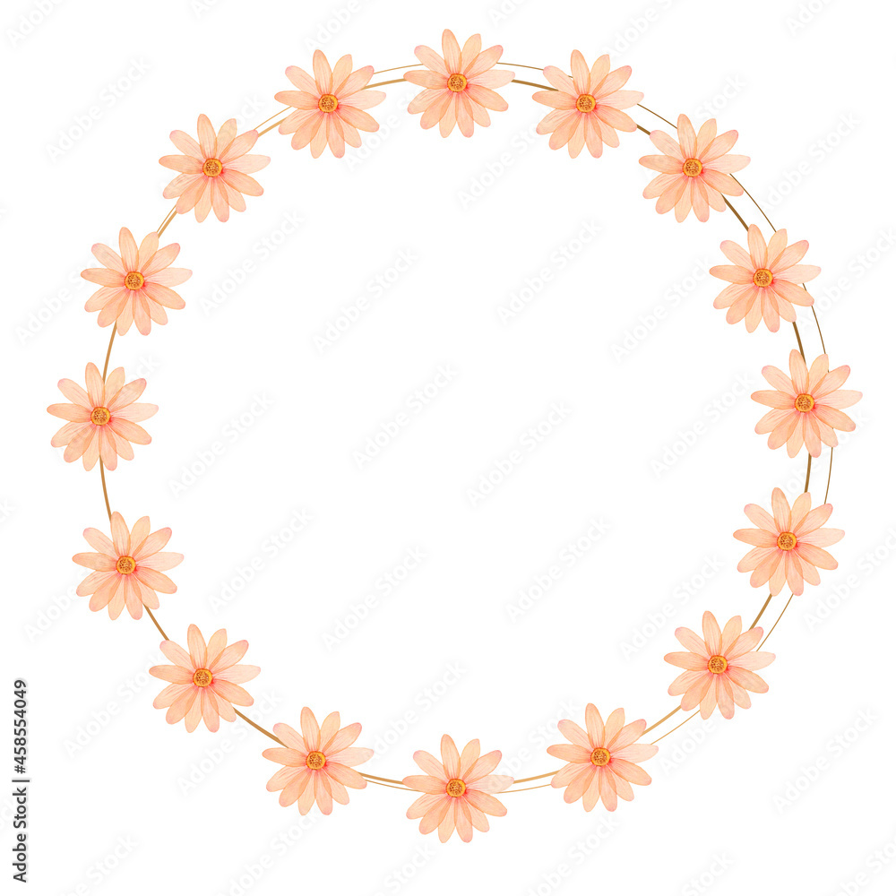 Floral Pattern Border Frame.  Simple flower frame 