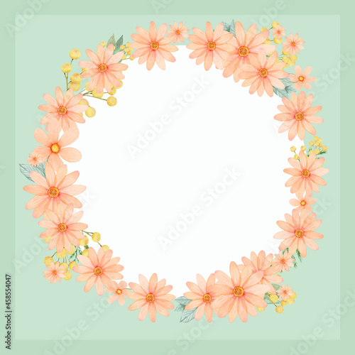 Floral Pattern Border Frame.  Simple flower frame  © SoCuteArtShop