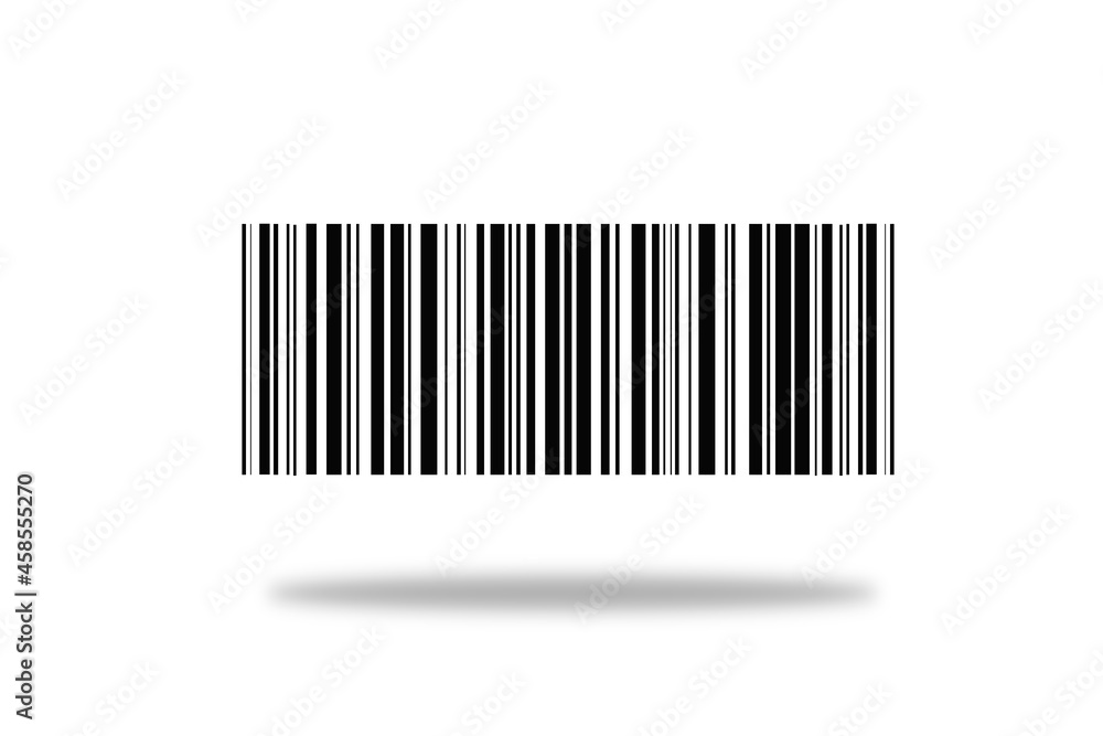 barcode on a white background with a shadow