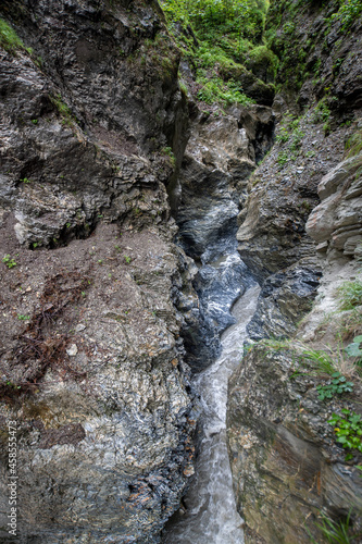 Creek in Liechtensteinklamm narrow gorge in St. Johann im Pongau, Austria photo