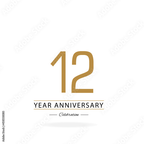 12th anniversary event party. Vector illustration. numbers template for Celebrating.