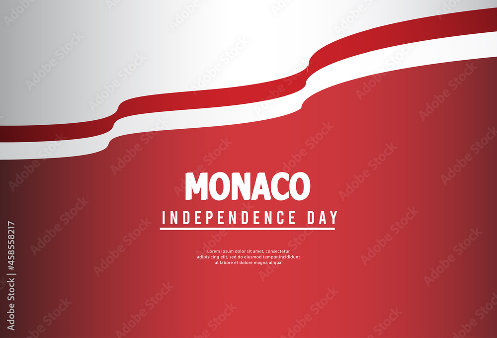 Happy independence day of Monaco . template, background. Vector illustration Happy independence day of Monaco . template, background. Vector illustration