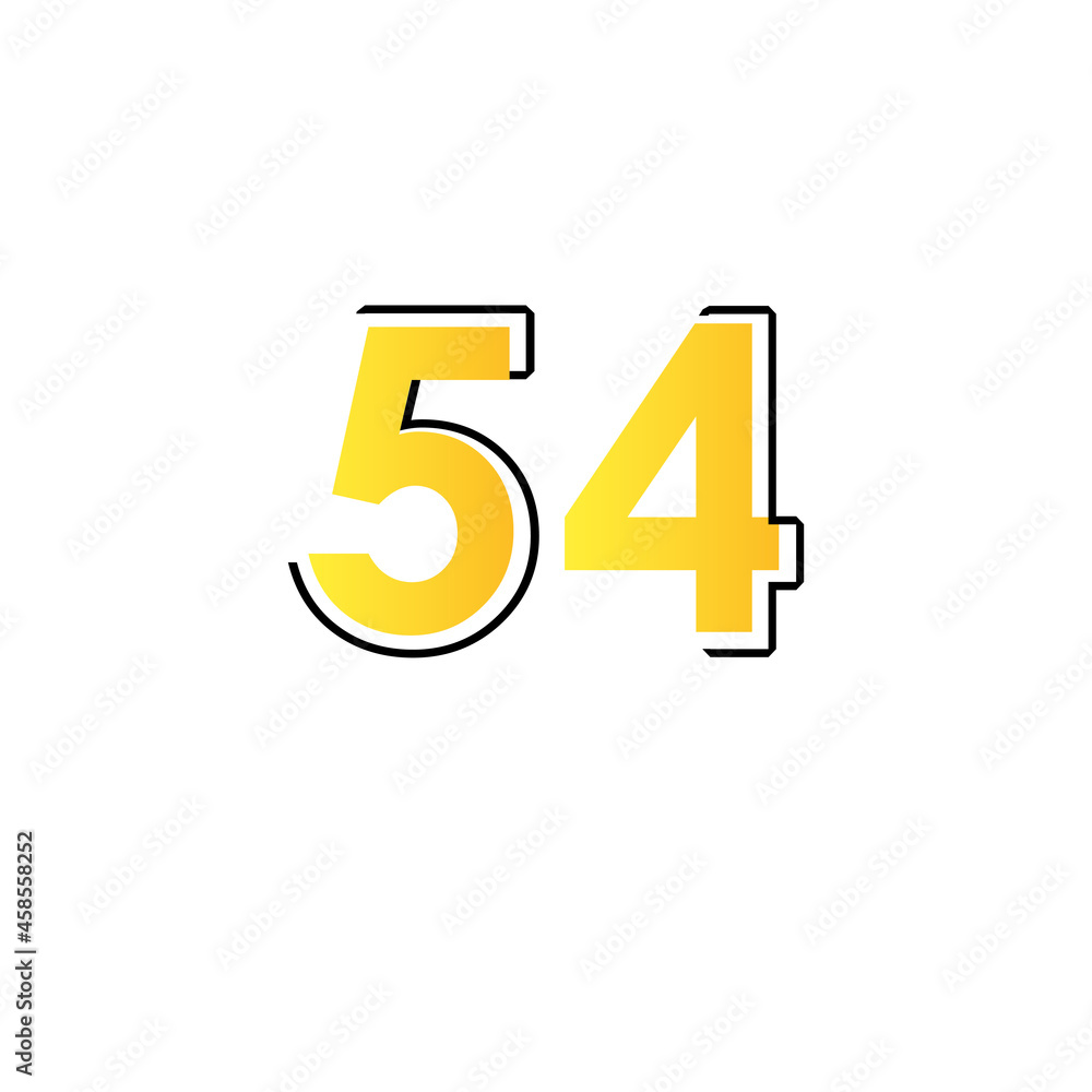 54 th anniversary event party. Vector illustration. numbers template for Celebrating. 54 th anniversary event party. Vector illustration. numbers template for Celebrating.