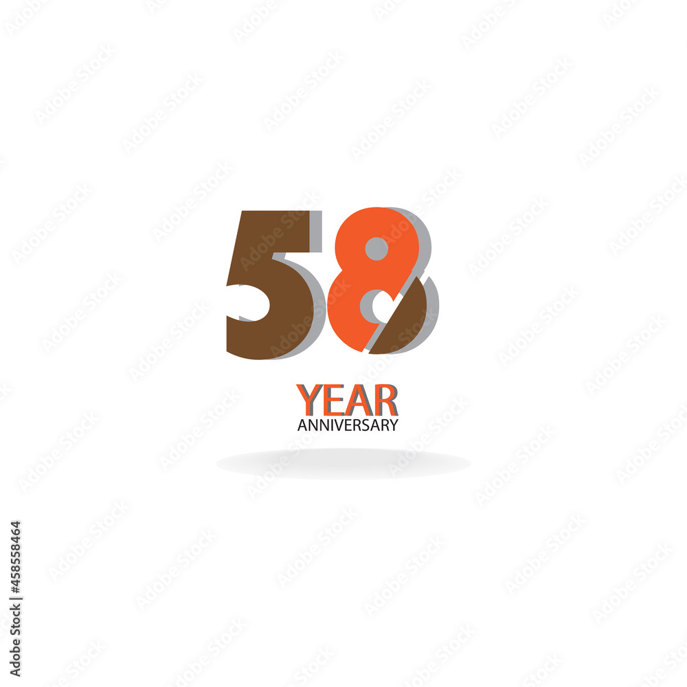 58 th anniversary event party. Vector illustration. numbers template for Celebrating. 58 th anniversary event party. Vector illustration. numbers template for Celebrating.