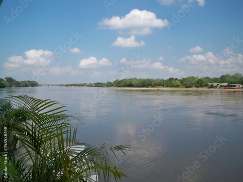 River view with clouds