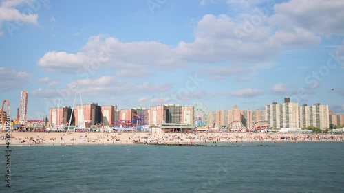 brighton beach pier view 4k timelapse from coney island new york photo