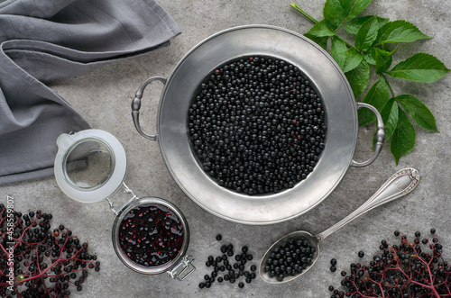 Jam made from black elderberry