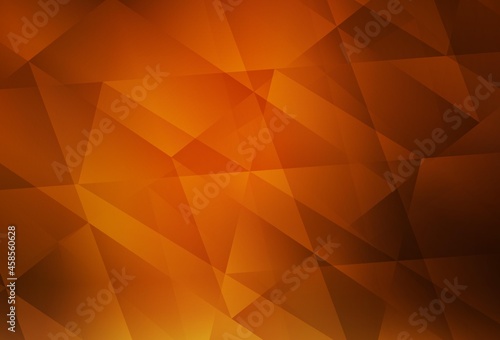 Dark Orange vector abstract polygonal template.
