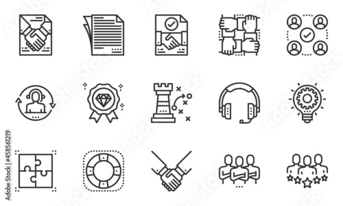 Business Solution Management  Icons, Teamwork, Paper, Support,