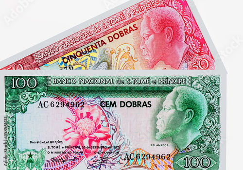 Amador Vieira or Rei Amador. Portrait from Saint Thomas and Prince 50 - 100 Dobras 1982 Banknotes. photo