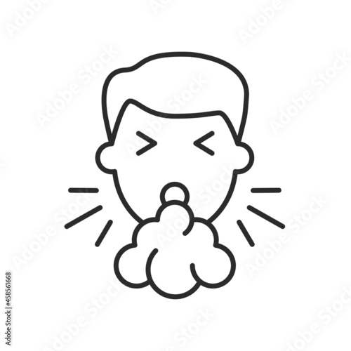 Cough icon, logo. Flu disease icon set isolated on white background. Vector illustration