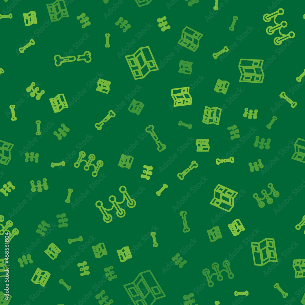 Set line Human broken bone, Rope barrier and Museum guide brochure on seamless pattern. Vector Set line Human broken bone, Rope barrier and Museum guide brochure on seamless pattern. Vector