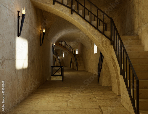 3D Rendering Colosseum Corridor photo