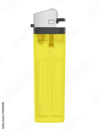 Plastic transparent classic lighter isolated on white background