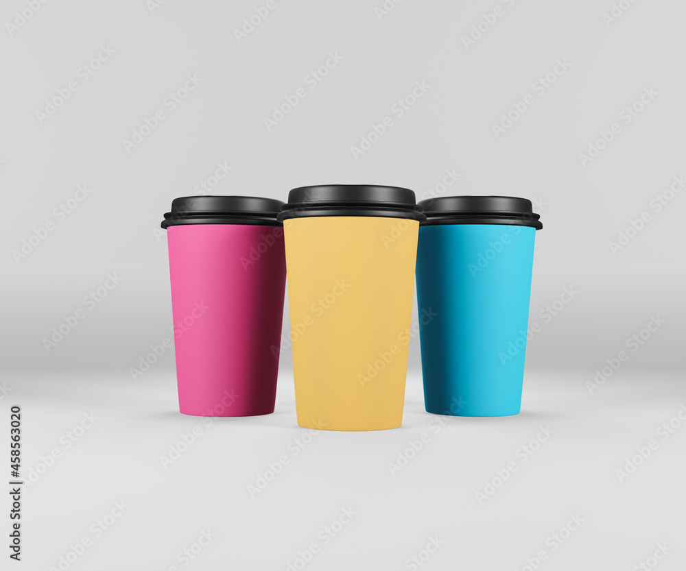 Paper coffee cup mock-up. realistic 3d illustration. mockup design for ...