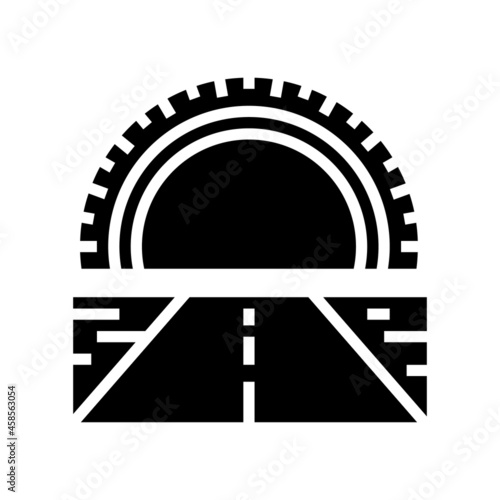highway tires glyph icon vector. highway tires sign. isolated contour symbol black illustration