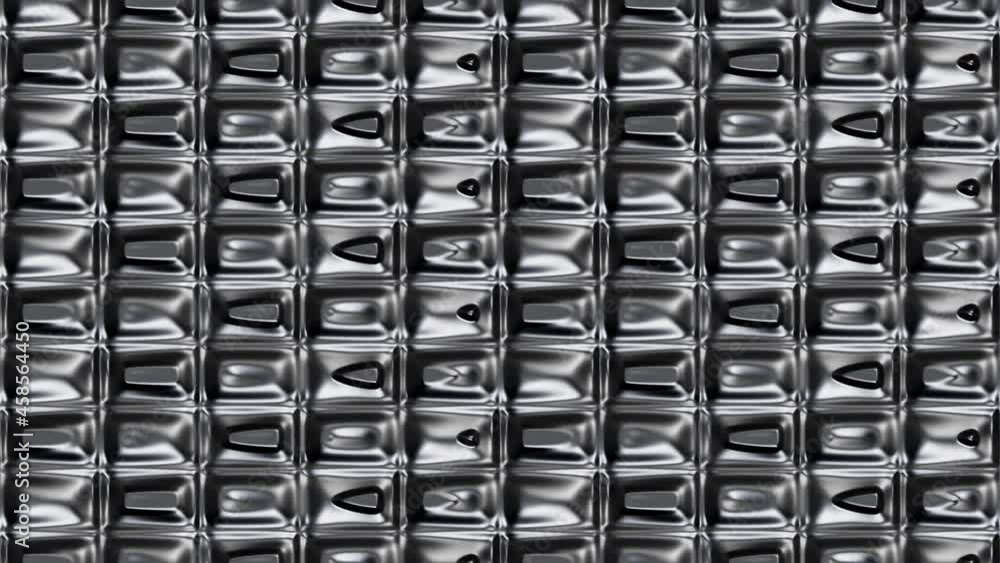 Shiny metallic geometric background, slow motion animation, abstract motion texture with rectangle liquid elements, motion molten pattern, loopable stock video Shiny metallic geometric background, slow motion animation, abstract motion texture with rectangle liquid elements, motion molten pattern, loopable stock video