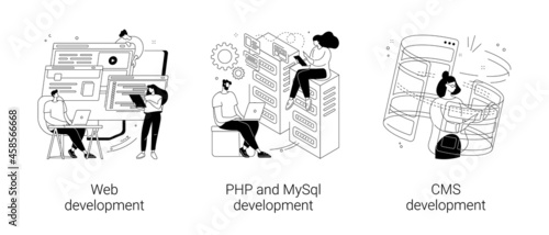 Website architecture abstract concept vector illustrations.
